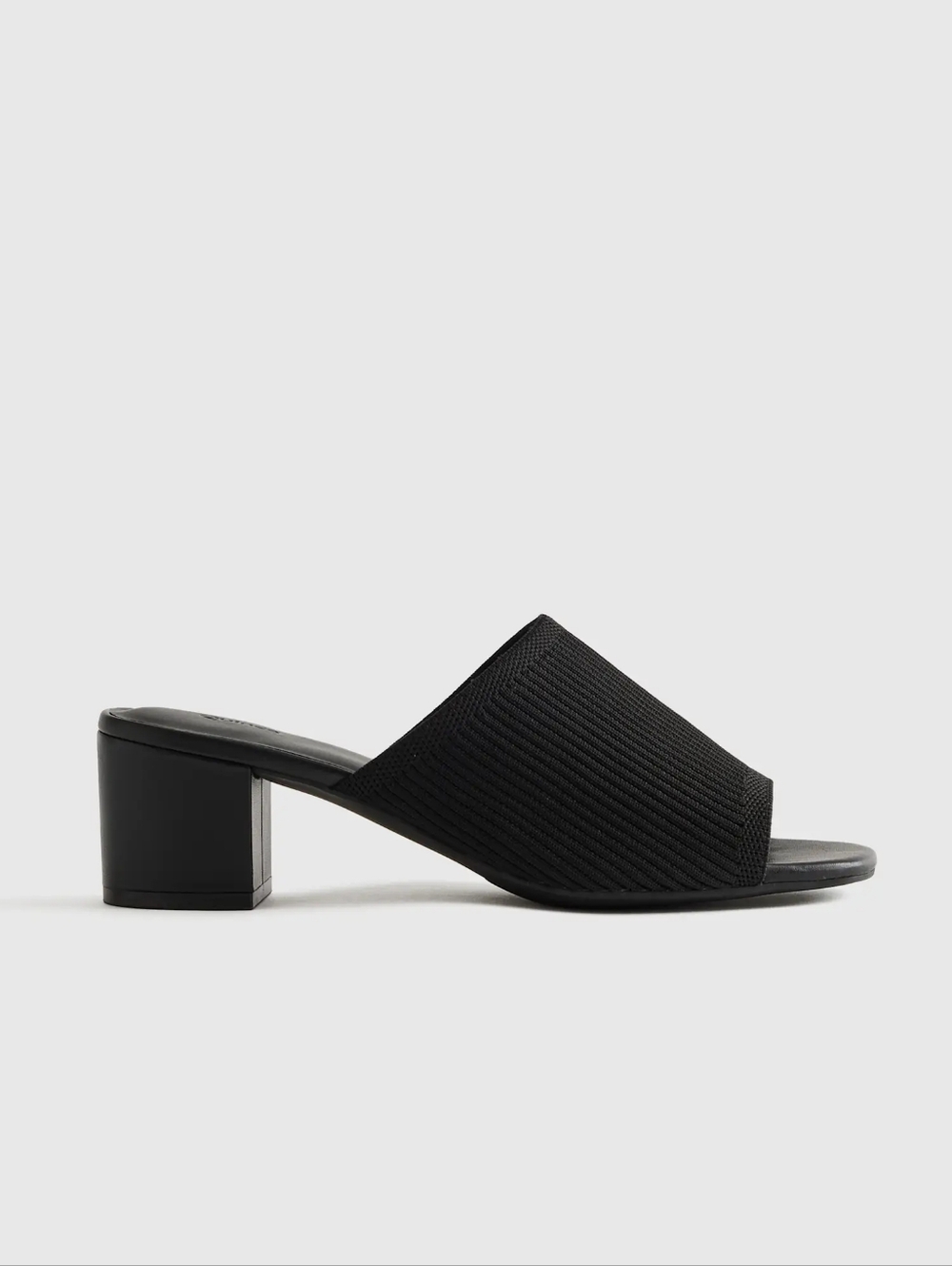 Italian Leather & Eco Knit Heeled Mule